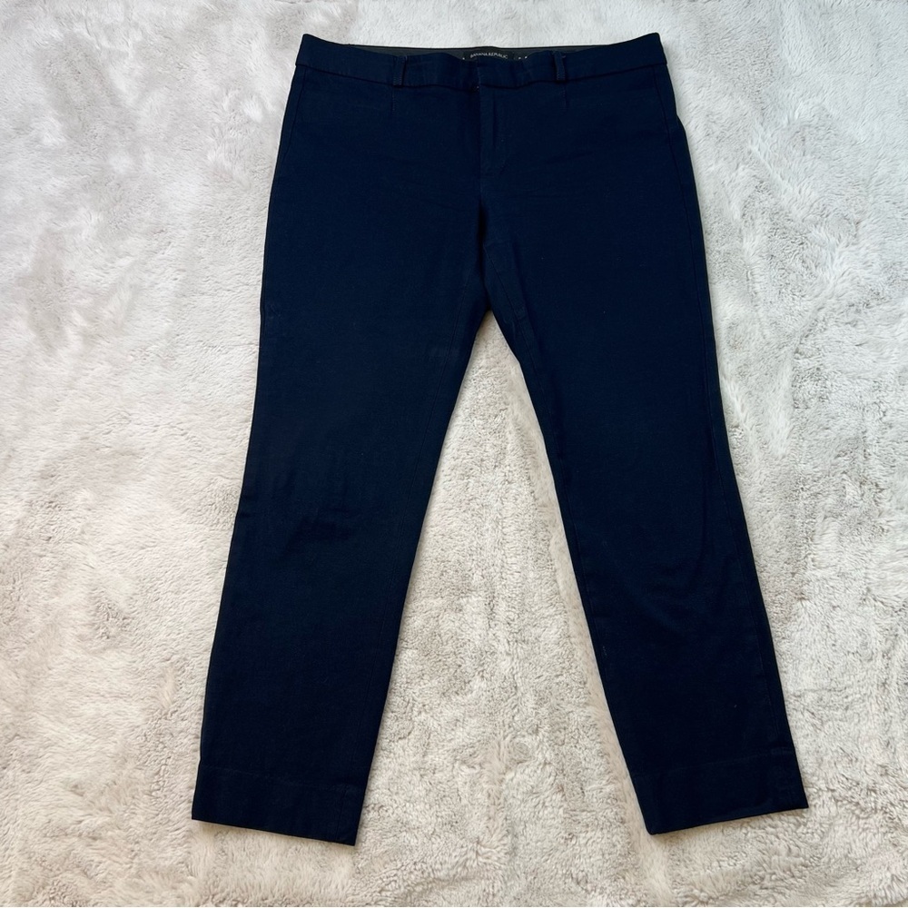 Banana Republic Sloan Pants Womens Size 8 Navy Blue Stretch Office Cropped